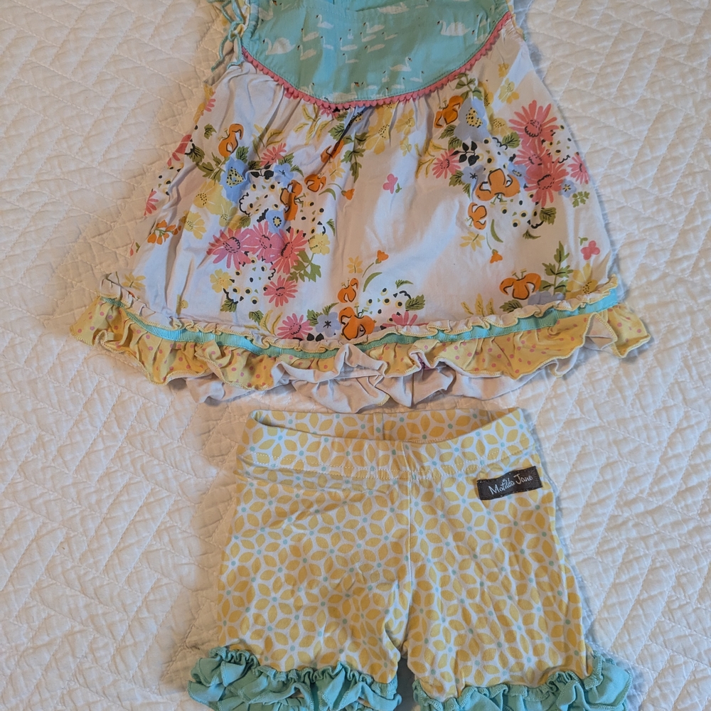 Matilda Jane Floral Top and Patterned Shorts Set
